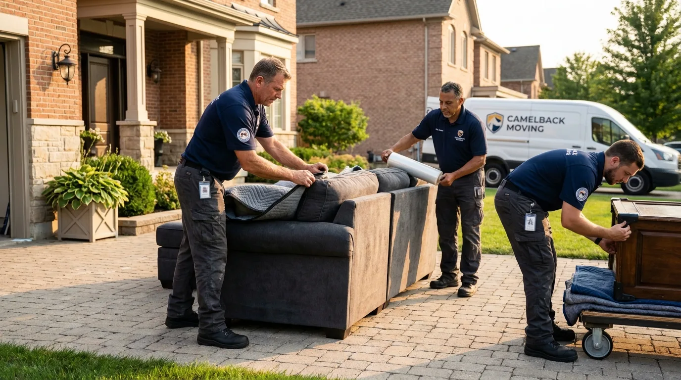 Large estate moving crew wrapping furniture in Umatilla, OR